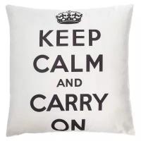 Чехол для подушки Этель Keep calm, 42x42 см, белый