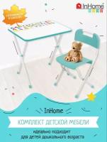 Складной столик и стульчик для детей с алфавитом InHome НМИ1/М
