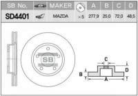 Диск тормозной SD4401 (BP4Y-33-25X) Sangsin Brake SD4401