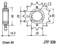 Звезда Мотоциклетная Jt Jtf339.17 JT Sprockets арт. JTF339.17