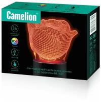 Ночник с 3D эффектом Camelion Роза подарок на 8 марта