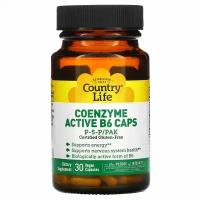 Country Life, Coenzyme Active B6 Caps, P-5-P/PAK, 30 Vegan Capsules