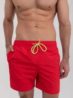 Плавательные шорты мужские однотонные, летние, весенние, шорты с сеткой внутри, красный цвет, размер XL