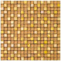 Мозаика из стекла и ракушки Natural Mosaic SG-2309 бежевый желтый квадрат