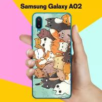 Силиконовый чехол на Samsung Galaxy A02 Много котов / для Самсунг Галакси А02