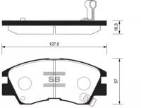 Колодки тормозные передние Sangsin Brake SP1135