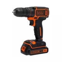 Аккумуляторная дрель-шуруповерт BLACK+DECKER BDCDC18B-QW, 650 об/мин, 10.3/30 Нм, 2 АКБ и ЗУ