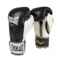 Боксерские перчатки Everlast тренировочные Powerlock Pu черно-белые