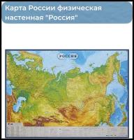 Настенная физическая карта России с полезными ископаемыми Атлас принт 143х102 см Карта Россия Плакат