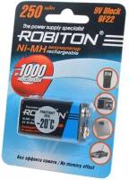 Аккумулятор Ni-Mh 250 мА·ч 8.4 В ROBITON 9V Крона 6F22 250, в упаковке: 1 шт