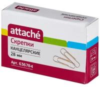 Скрепки Attache (28мм, металлические, овальные, золотистые) 100шт