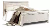 Двуспальная кровать Лика с высоким изножьем, белая эмаль, 160x200 см