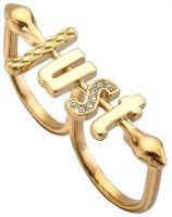 Кольцо на два пальца Just Cavalli, кристалл, размер 17, золотой