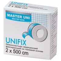 Master Uni UNIFIX лейкопластырь фиксирующий на тканевой основе, 2х500 см, 1 шт