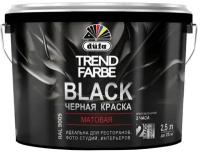 Dufa Trend Farbe Black Краска для стен и потолков водно-дисперсионная (черная, матовая, 2,5 л)