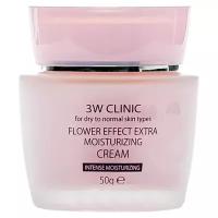 3W Clinic Flower Effect Extra Moisturizing Cream (50 г) Увлажняющий крем для лица с цветочными экстрактами