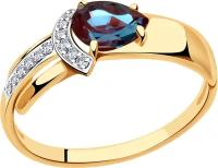 Золотое кольцо Александра кл2852сбк с бриллиантом и александритом