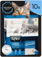 Наполнитель Reflex для кошачьего туалета бентонитовый, комкующийся, глиняный, премиум, гипоаллергенный, без пыли 10 л