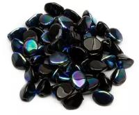 Стеклянные чешские бусины, Pinch beads, 5х3 мм, цвет Jet AB, 5 грамм (около 58 шт.)