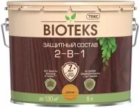 Текс Биотекс антисептик декоративная пропитка по дереву орегон (9л) / BIOTEKS защитный состав 2-в-1 для дерева орегон (9л)