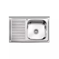 Накладная кухонная мойка SinkLight 8050 R 0.4/160, 50х80см, нержавеющая сталь