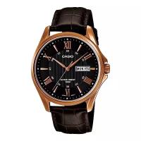 Наручные часы CASIO Collection MTP-1384L-1A, черный, коричневый