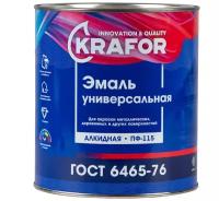 Эмаль ПФ-115 универсальная Krafor, алкидная, матовая, 2,7 кг, белая