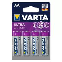 Батарейка VARTA ULTRA Lithium AA, в упаковке: 4 шт