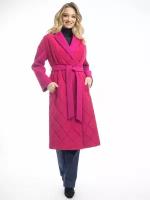 Комбинированное стеганое пальто Modetta-style, цвет фуксия, р. 52