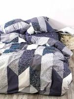 Комплект постельного белья Ночь Нежна Флорида, 2-спальное с европростыней, бязь, синий