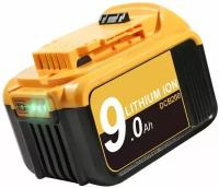 Запасной литий-ионный аккумулятор 9.0 Aч, подходит для инструмента Dewalt 18V/20V DCB180 DCB181 DCB200, высокого качества, полностью совместимый