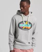 Худи Superdry, силуэт прямой, средней длины, размер L, серый