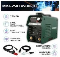 Сварочный аппарат, инверторный FAVOURITE MMA-250A с экраном, 4.5 кВт, электрод до 4 мм, 70% ПВ