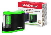 Точилка 1 отверстие ErichKrause Compact, электрическая, с контейнером, работает от 2-х батареек типа АА, отверстие диаметром 8 мм, микс