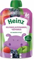 Пюре фруктово-ягодное Heinz Яблоко, клубника и черника с 6 месяцев пауч