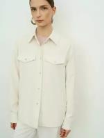 Рубашка Uniize, повседневный стиль, оверсайз, длинный рукав, размер 48, белый