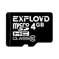 Карта памяти EXPLOYD microSDHC 4 ГБ Class 10, V10, A1, UHS-I U1, 1 шт., черный