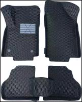 Автомобильные коврики ЕВА / EVA с бортами 3д / 3D для Volkswagen Passat B5 1996-2005 / Фольцваген Пассат Б5 черный(ромб)-черный / резин подпятник