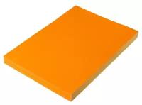 Бумага А4, 100 листов, 80 г/м, самоклеящаяся, флуоресцентная, оранжевая