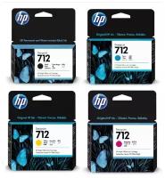 Комплект из 4-х картриджей HP 712 для DJ T230/T630/T650/Studio (3ED71A, 3ED67A, 3ED68A, 3ED69A)