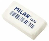 Ластик каучуковый Milan 4036, 3,9х2х0,8, белый (10 штук)