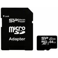 64Gb microSDXC Class10 SILICON POWER SP064GBSTXBU1V10SP + adapter