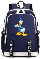 Рюкзак Дональд Дак (Mickey Mouse) синий с USB-портом №5