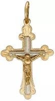 Крестик из комбинированного золота 01Р760614 Эстет
