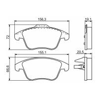 Дисковые тормозные колодки передние Bosch 0986494169 для Ford S-Max, Ford Galaxy, Land Rover Freelander (4 шт.)