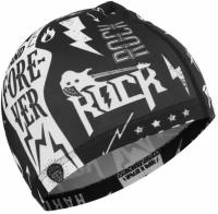 Шапочка для плавания детская тканевая Rock and Roll, цвет чёрный, обхват 46-52 см