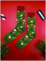 Цветные носки мужские / женские зеленые футбольные (р.38-45) / носки с приколами / носки для подарка / носки спортивные