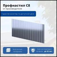 Профнастил С8 1200/1150x0,5 мм, цинк, м2