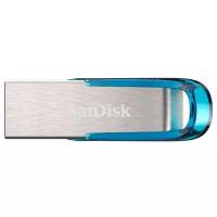 Флешка SanDisk Ultra Flair USB 3.0 128 ГБ, 1 шт., серебристый/синий