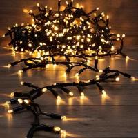 Гирлянда светодиодная Нить на елку уличная, 10 м, 400 LED, IP67, соединяемая, цвет свечения теплый белый, новогодние товары подарки/ электрогирлянда Neon-Night
